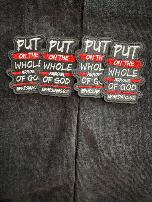 Armour of God Embroidery Patch, Religion, Ephesians 6:11, Bible verse, Faith