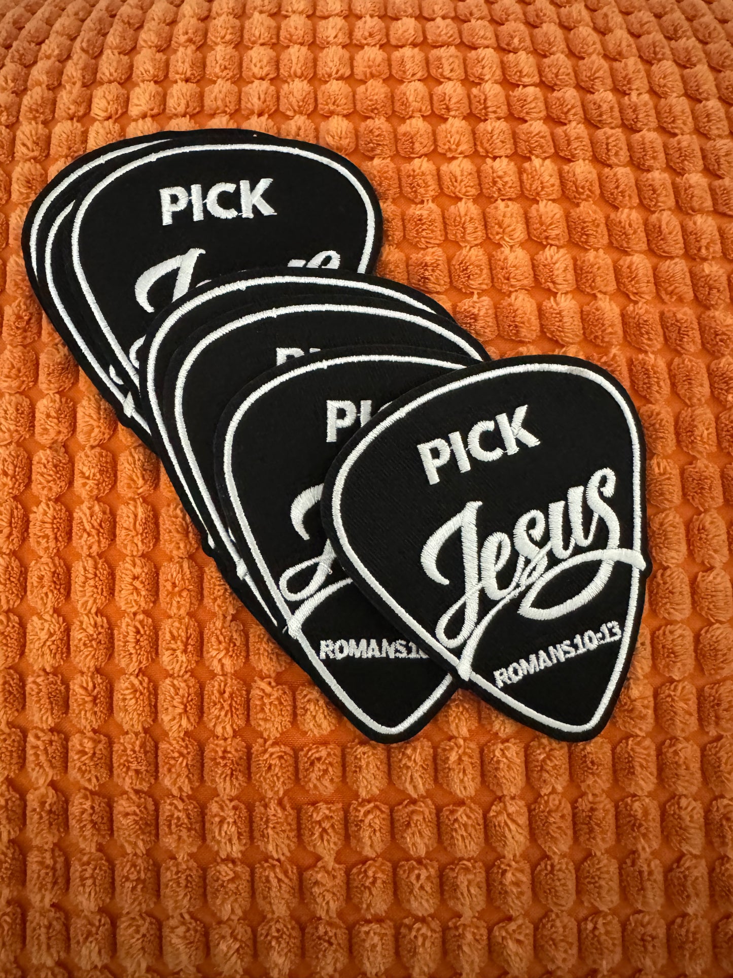 Pick Jesus Romains 10:13 embroidery patch