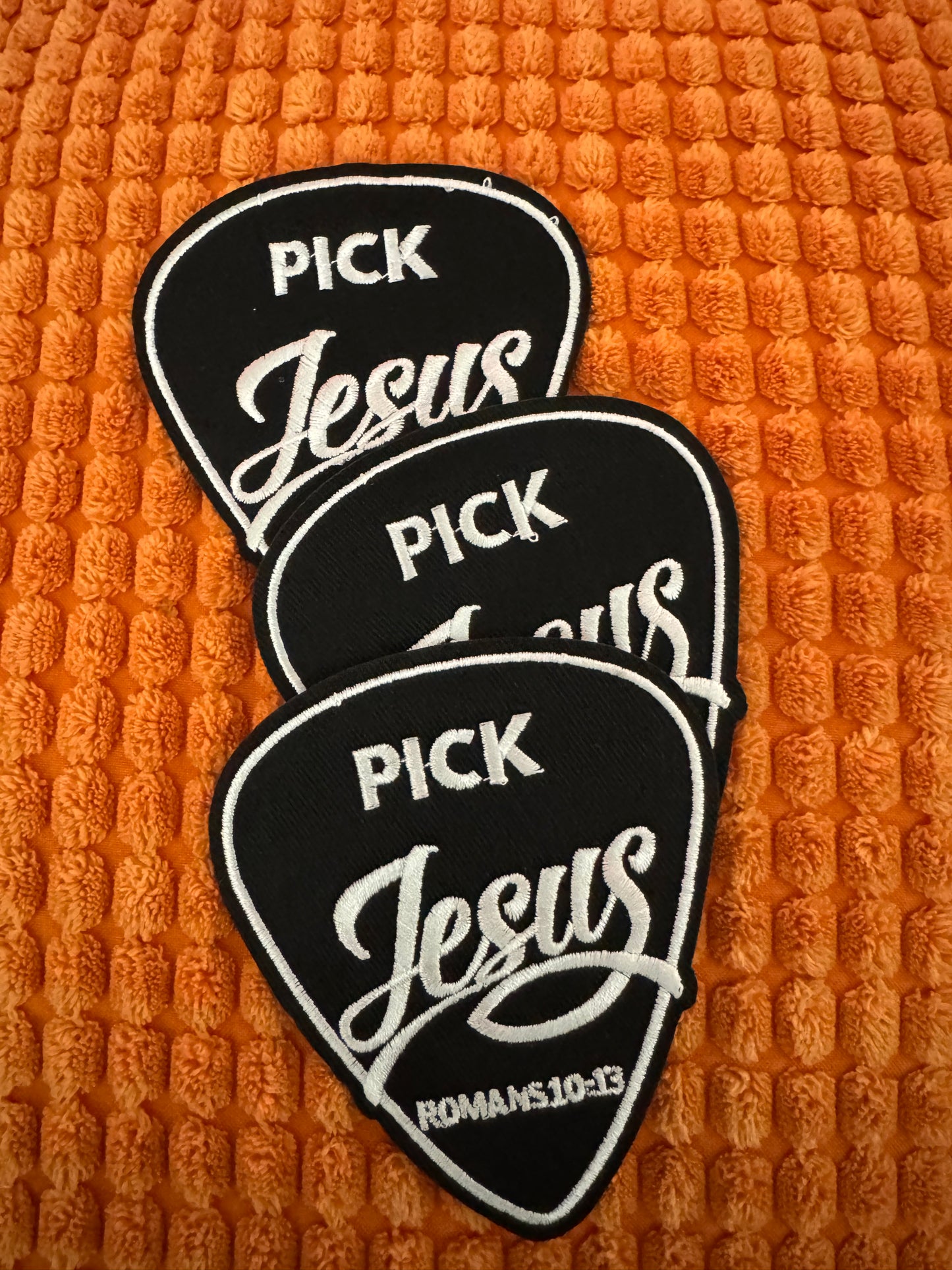 Pick Jesus Romains 10:13 embroidery patch