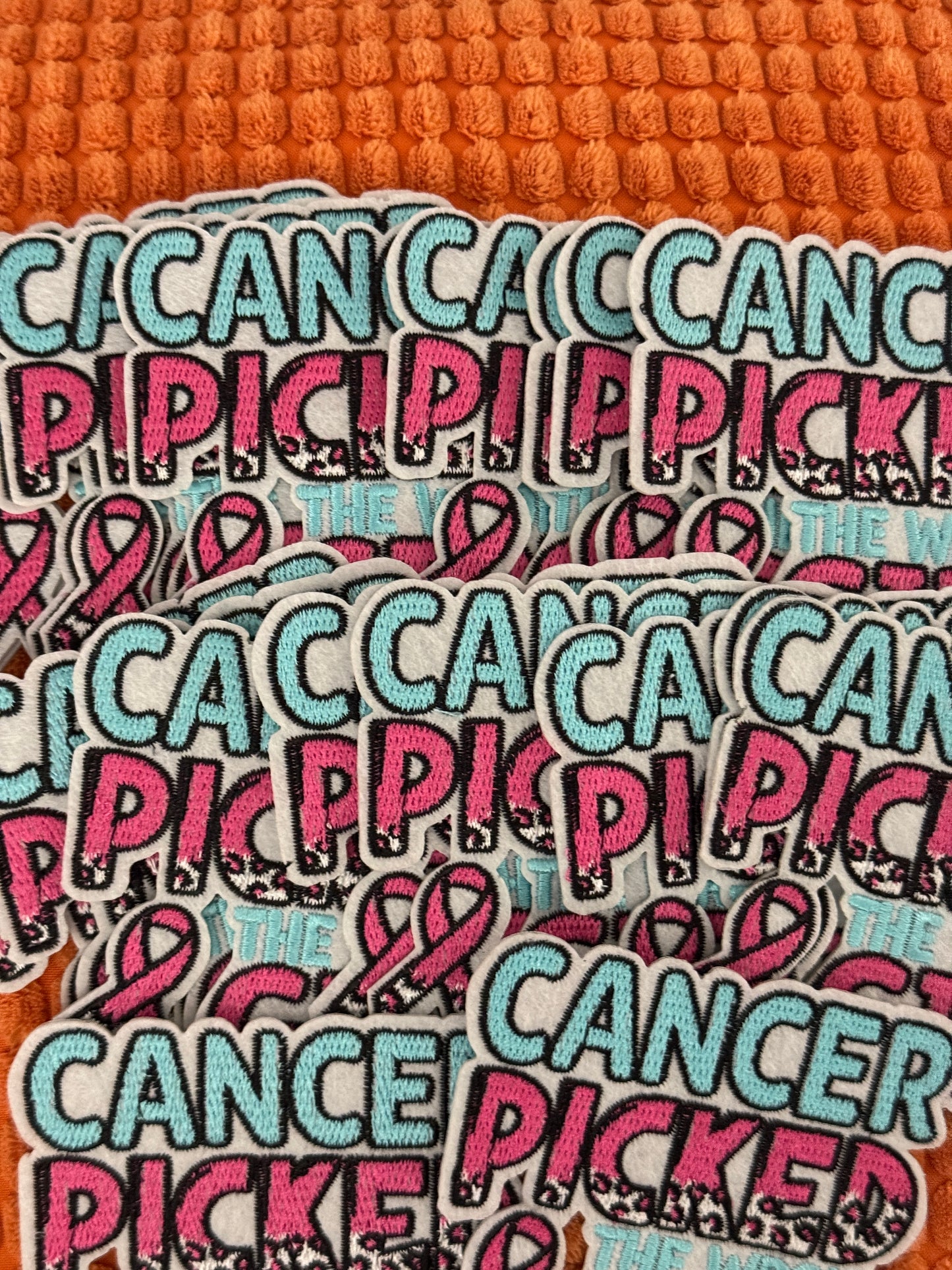 Cancer Picked the wrong Girl embroidery patch