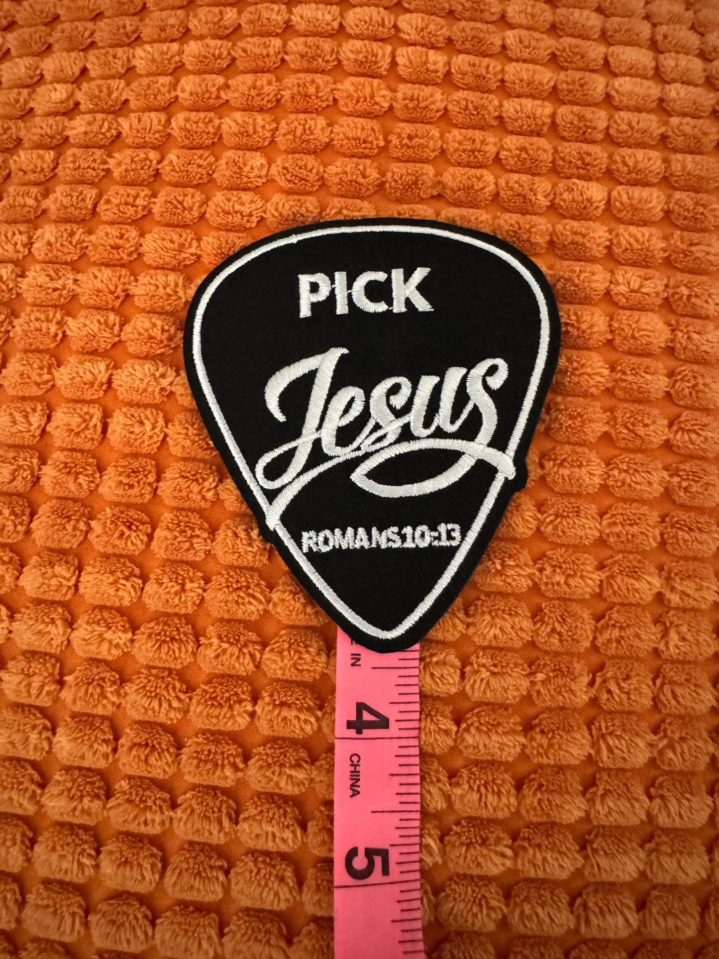 Pick Jesus Romains 10:13 embroidery patch