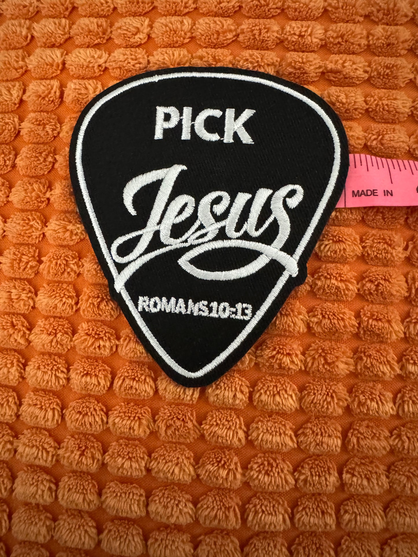 Pick Jesus Romains 10:13 embroidery patch