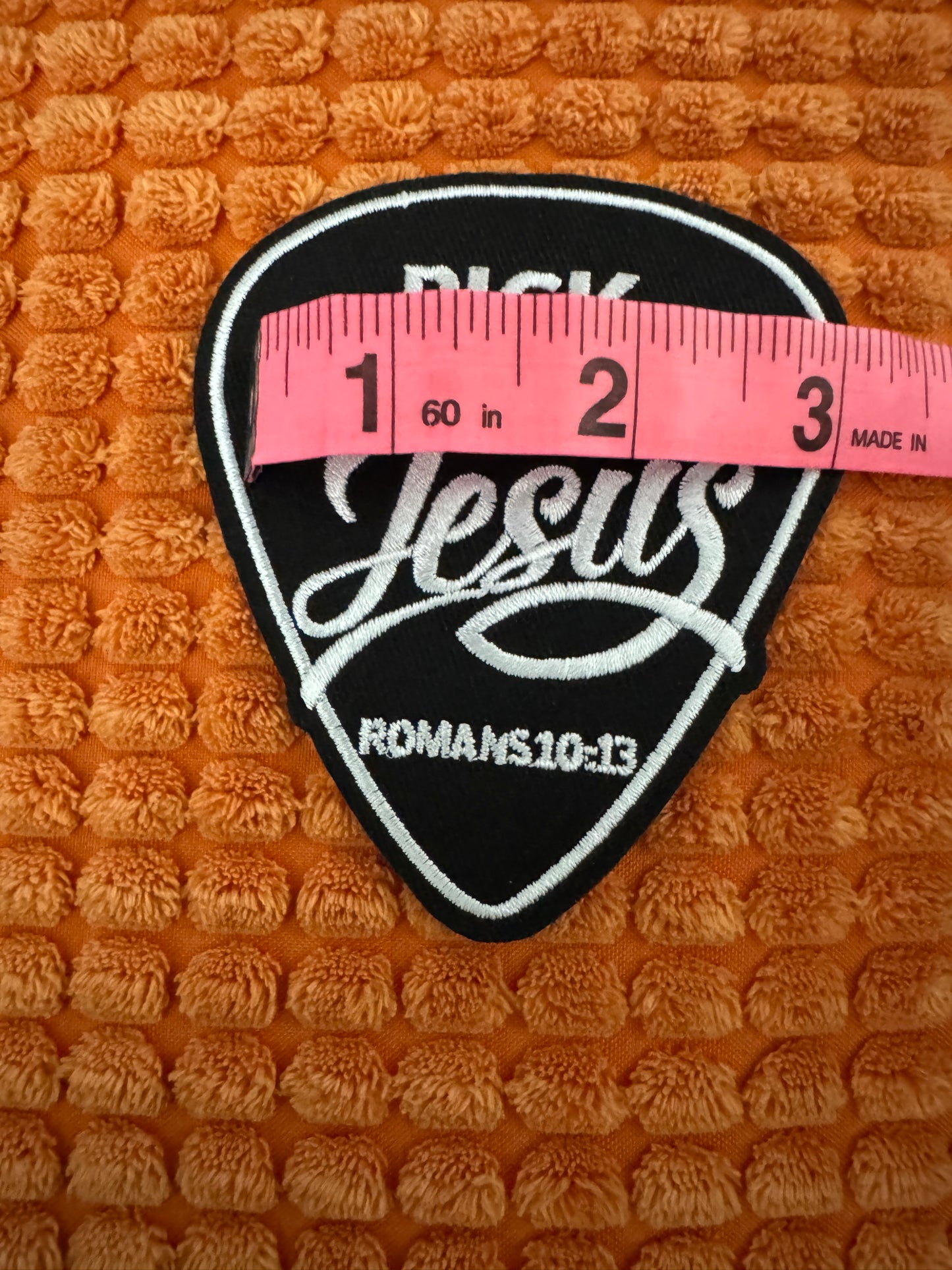 Pick Jesus Romains 10:13 embroidery patch