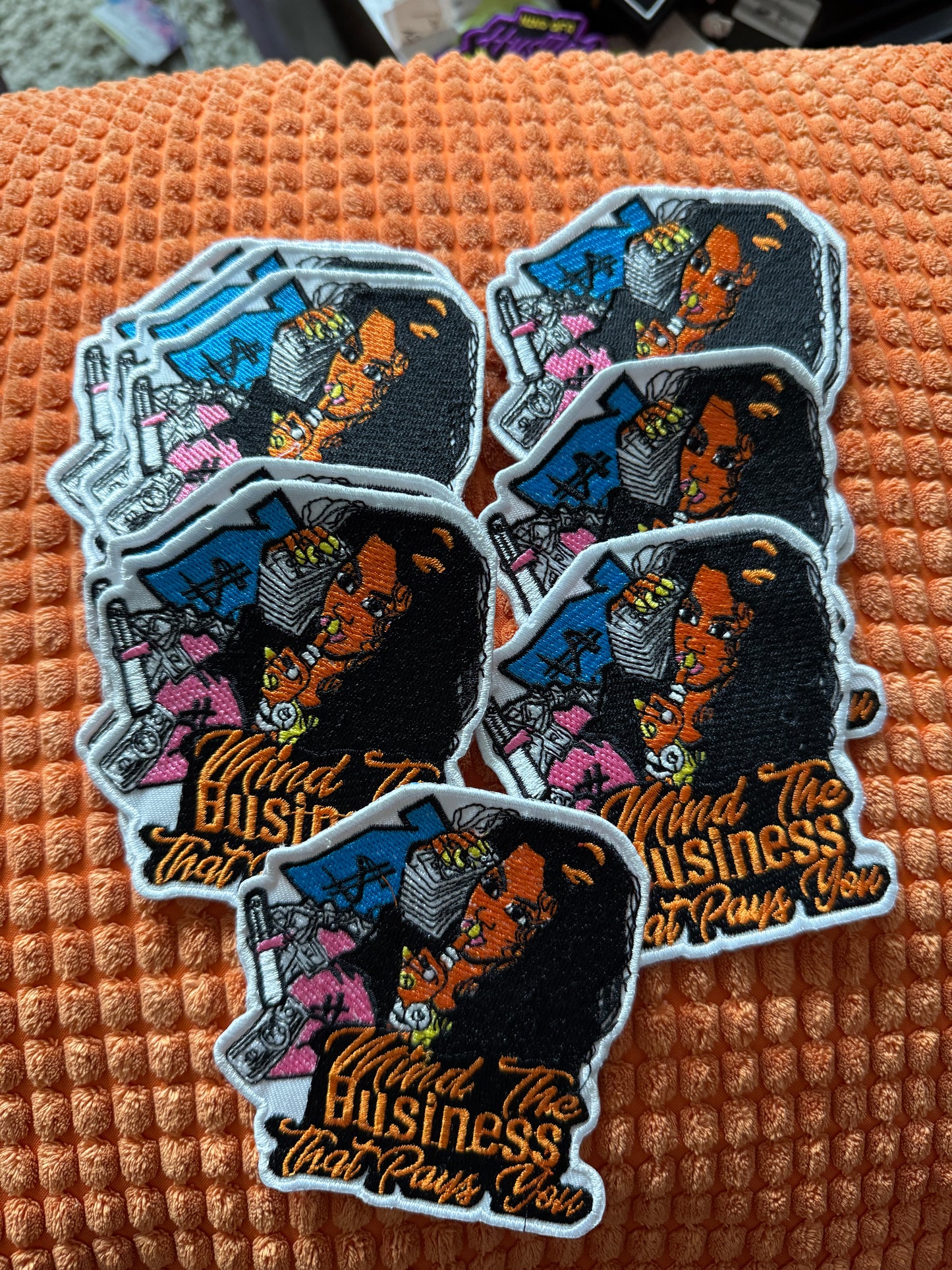 Mind the business that pays you patch, boss babe, grinding, hustle