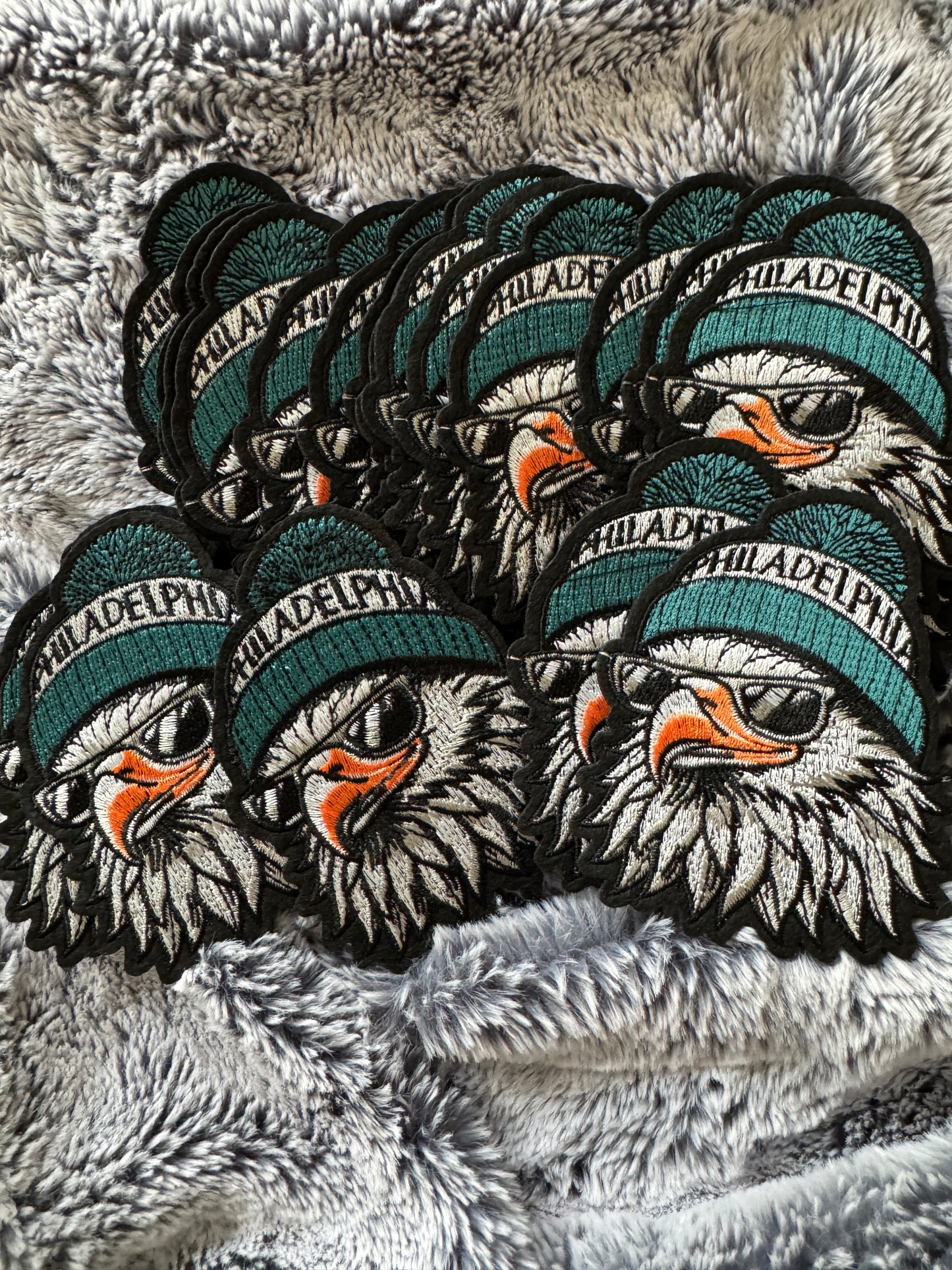 Bald Eagle Embroidery patch, Brotherly Love, Philly pride, eagle beanie patch