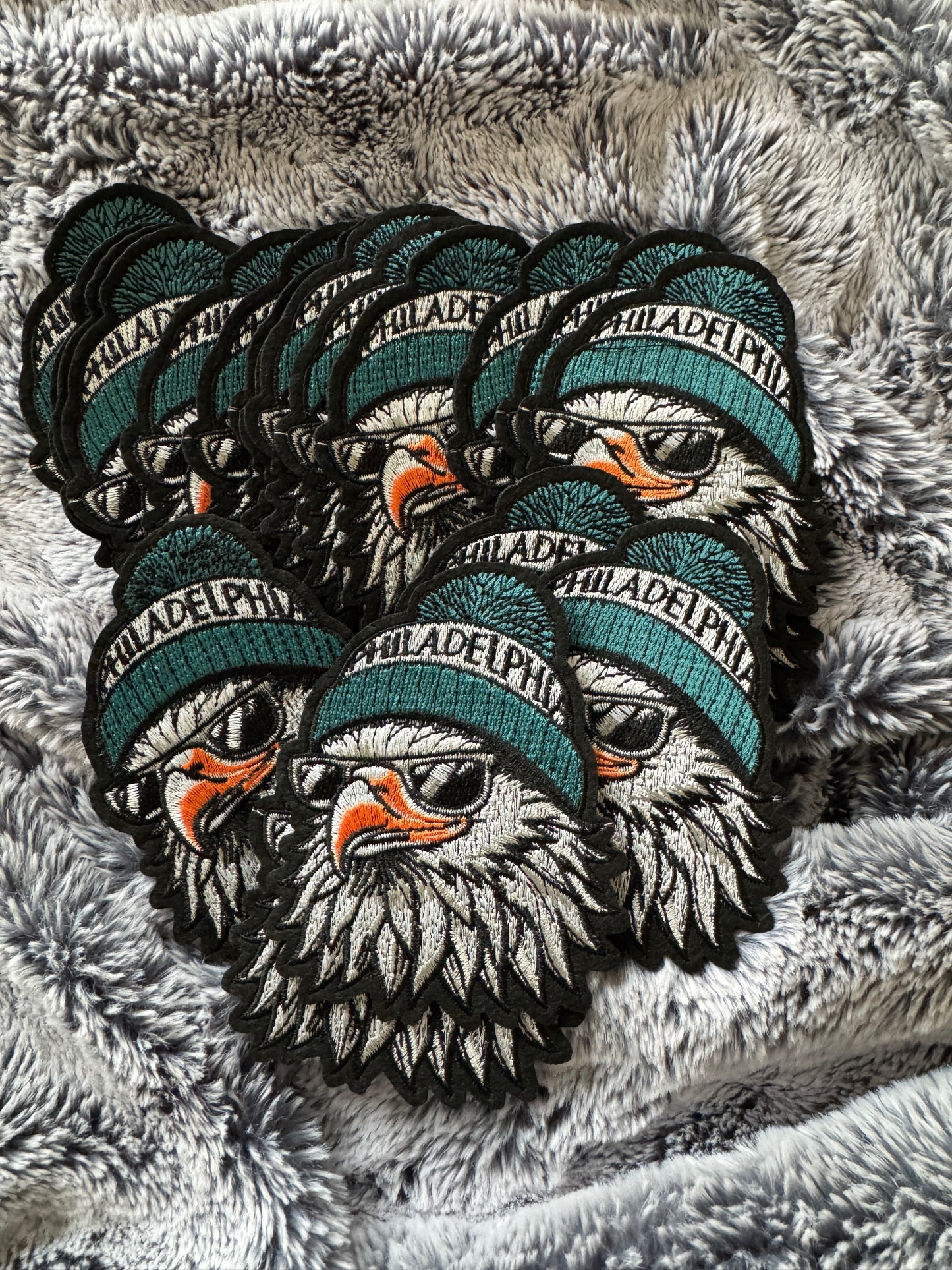 Bald Eagle Embroidery patch, Brotherly Love, Philly pride, eagle beanie patch