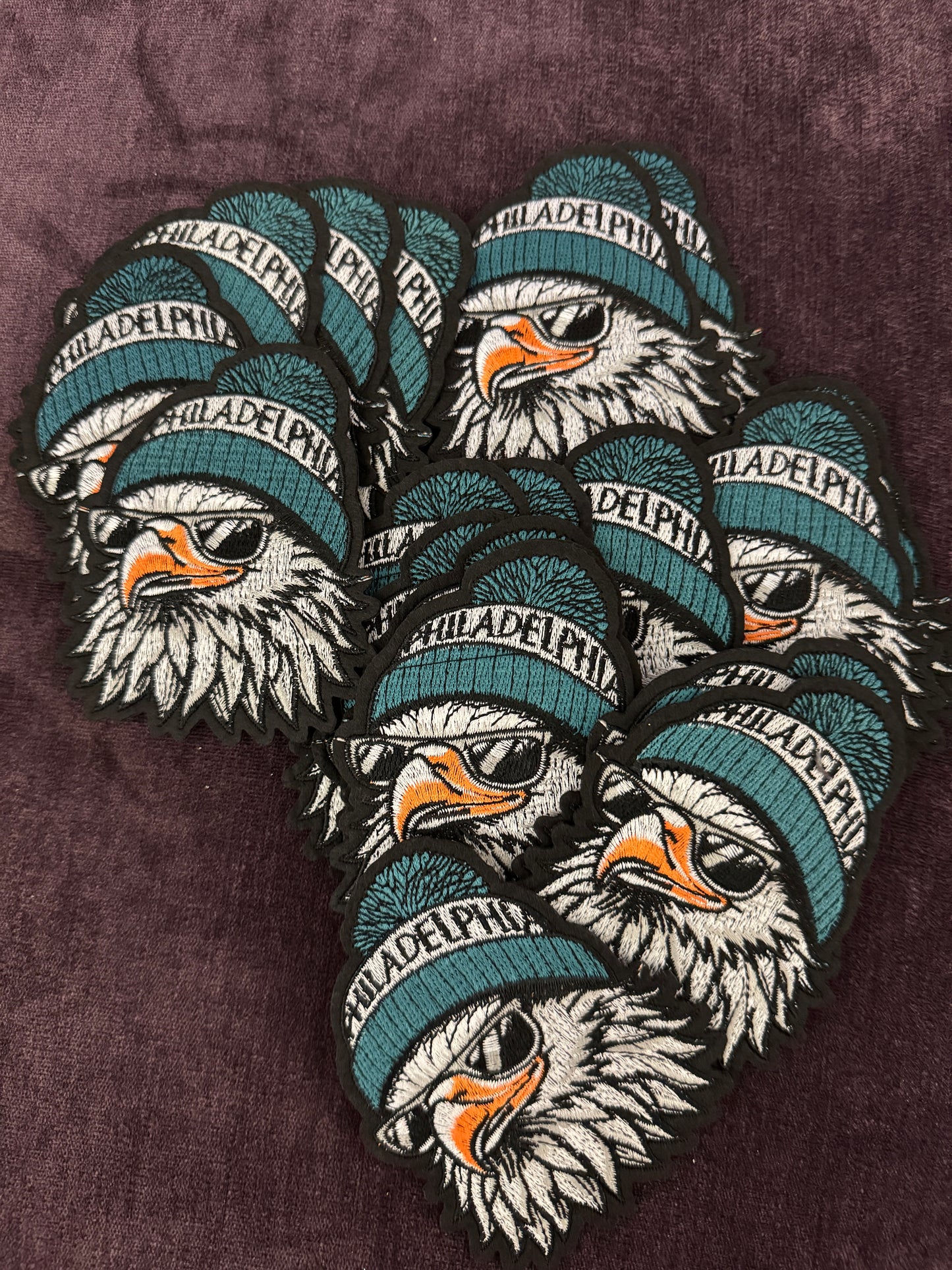 Bald Eagle Embroidery patch, Brotherly Love, Philly pride, eagle beanie patch