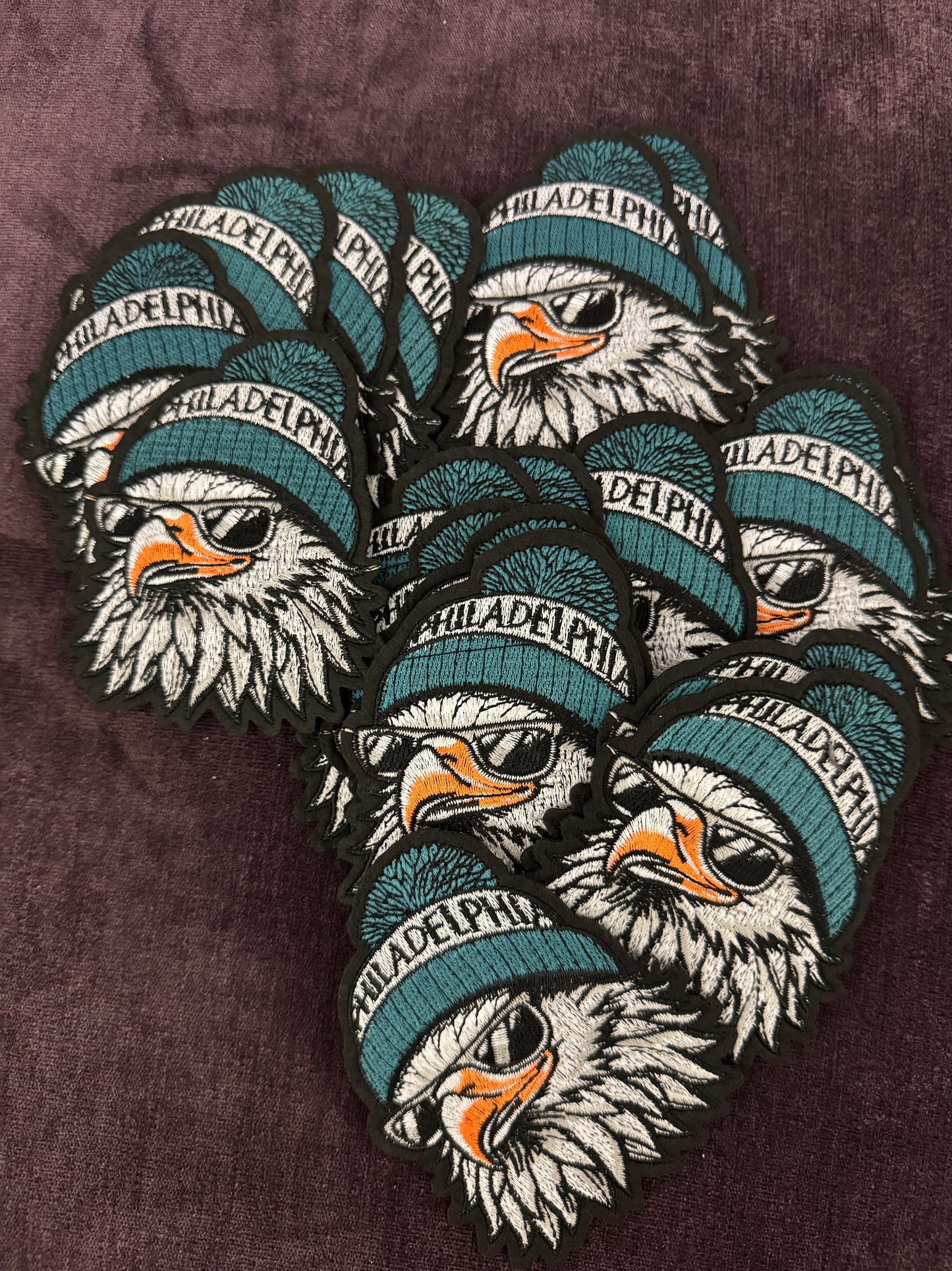 Bald Eagle Embroidery patch, Brotherly Love, Philly pride, eagle beanie patch