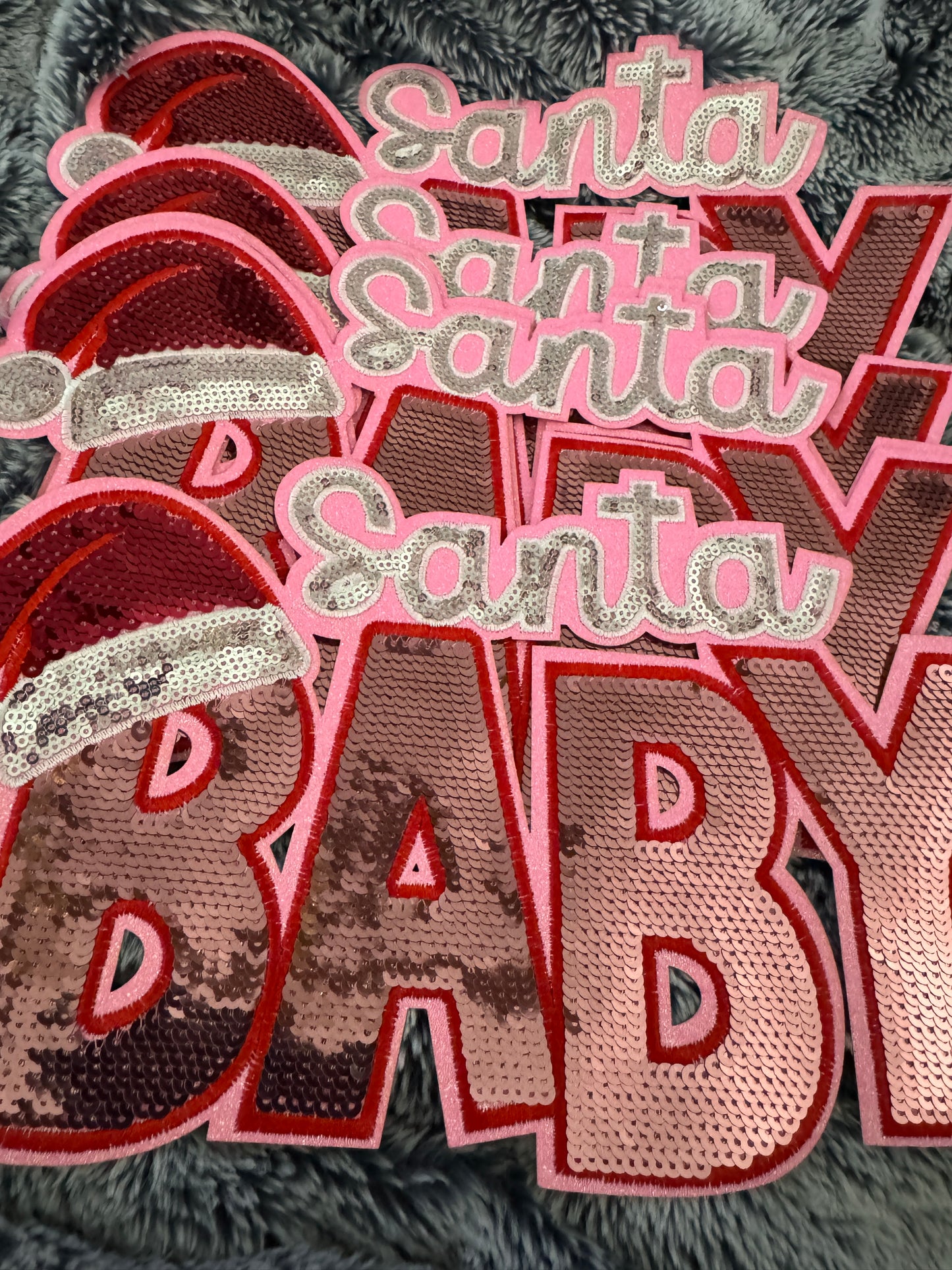 Santa Baby Sequins Patch, holiday, festive, Christmas patch for crafts