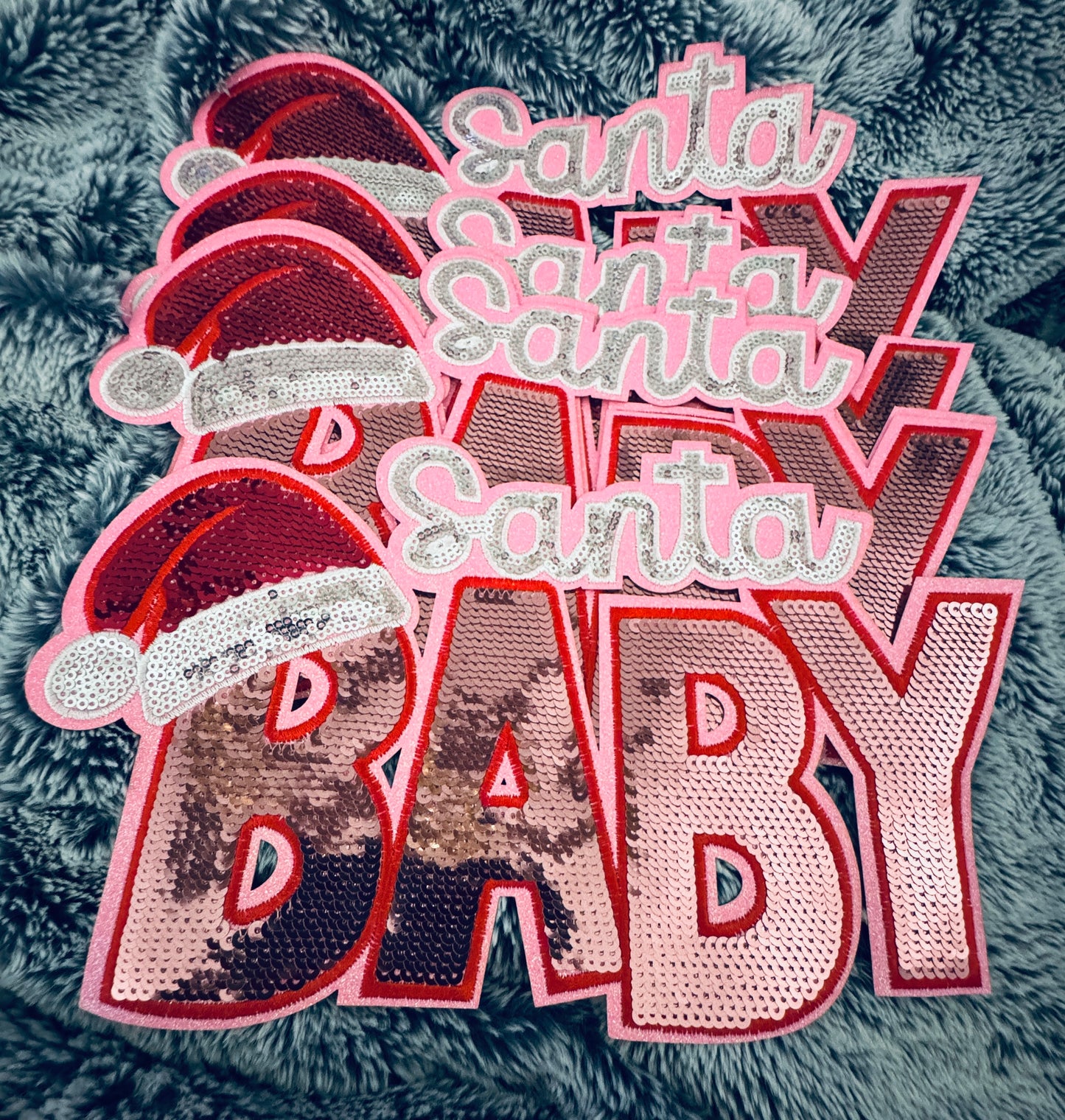 Santa Baby Sequins Patch, holiday, festive, Christmas patch for crafts