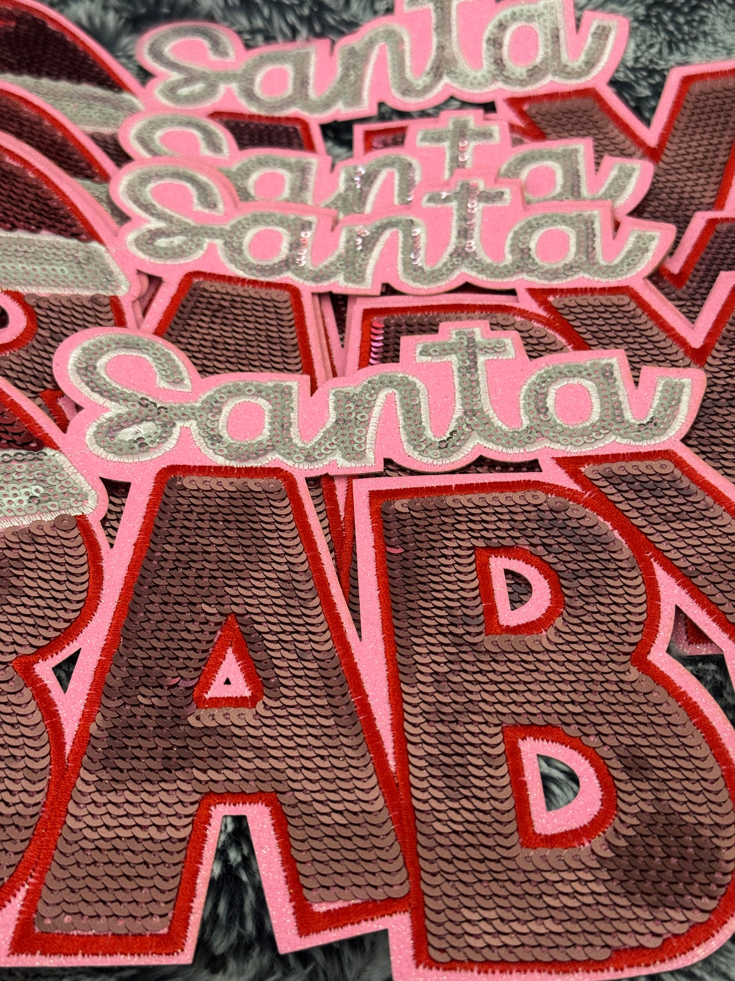Santa Baby Sequins Patch, holiday, festive, Christmas patch for crafts