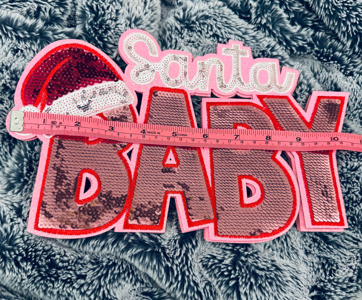 Santa Baby Sequins Patch, holiday, festive, Christmas patch for crafts