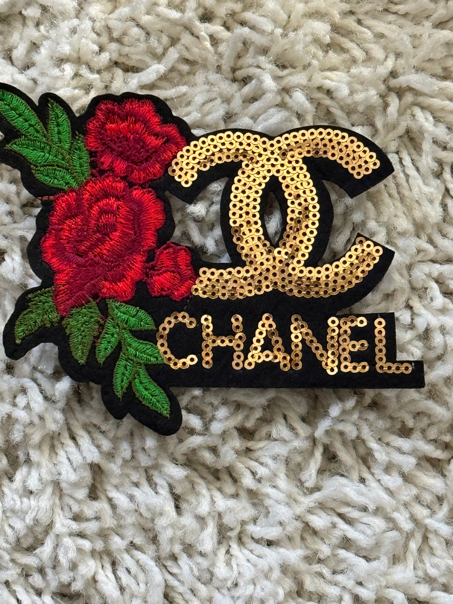 Flowered CC inspired sequin embroidery patch