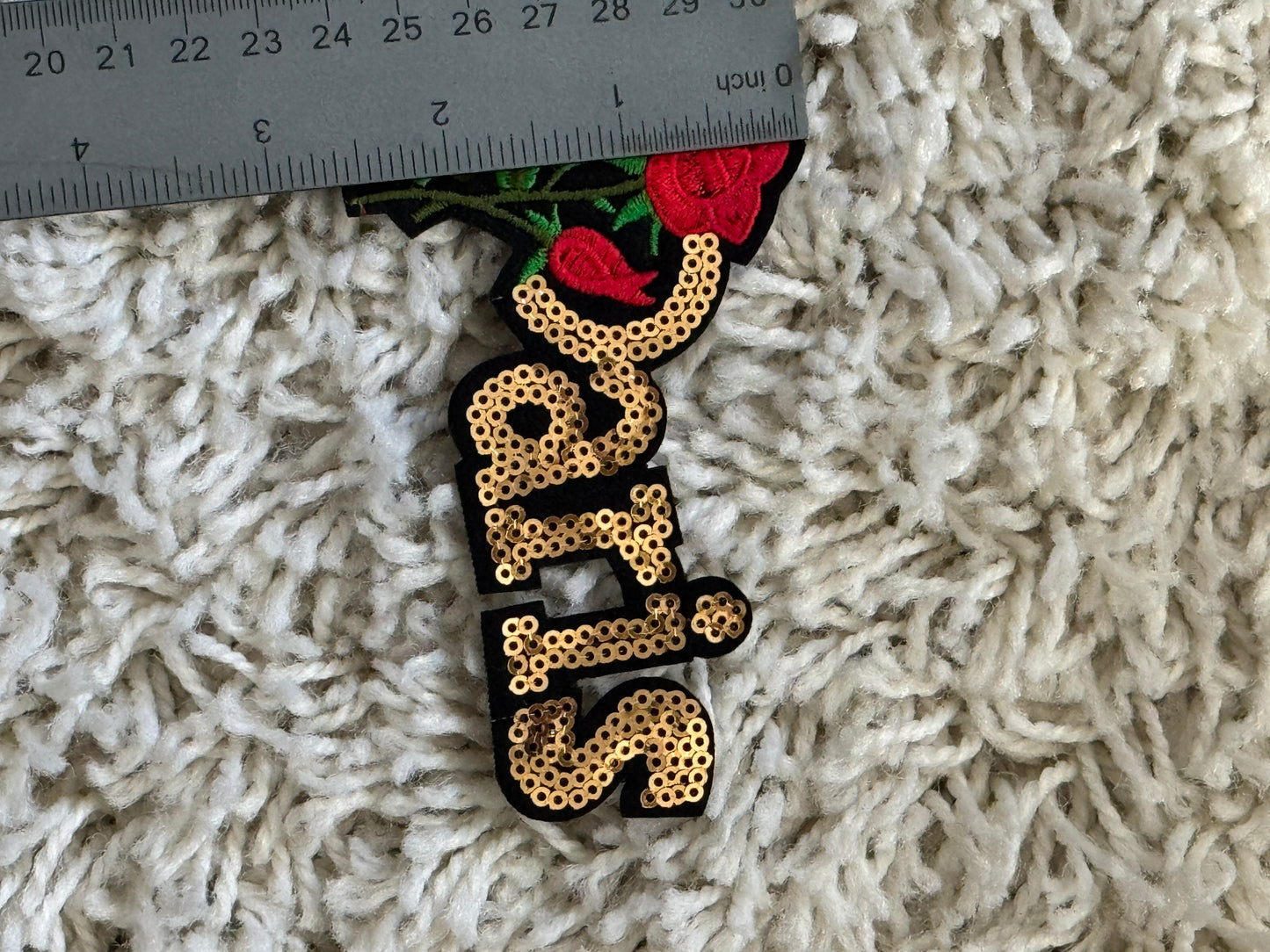 Paris Sequins patch with red rose