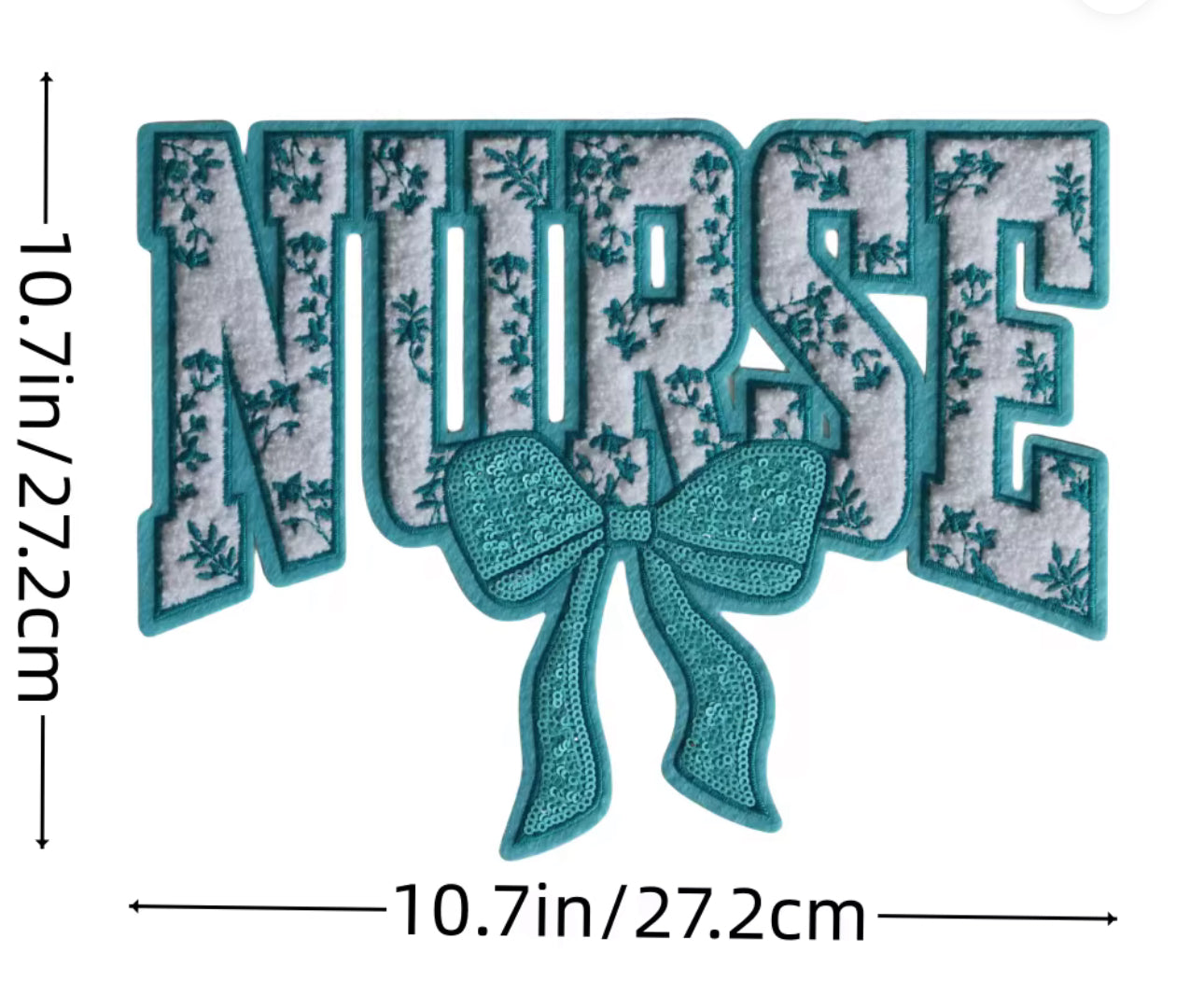 Nurse chenille and sequins patch design - various  colors, nurse apparel, nurse gifts