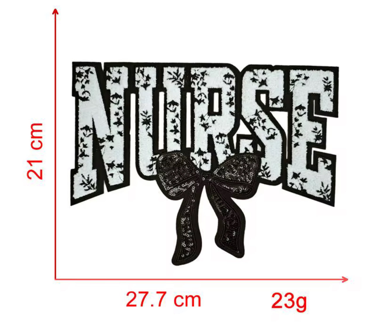 Nurse chenille and sequins patch design - various  colors, nurse apparel, nurse gifts