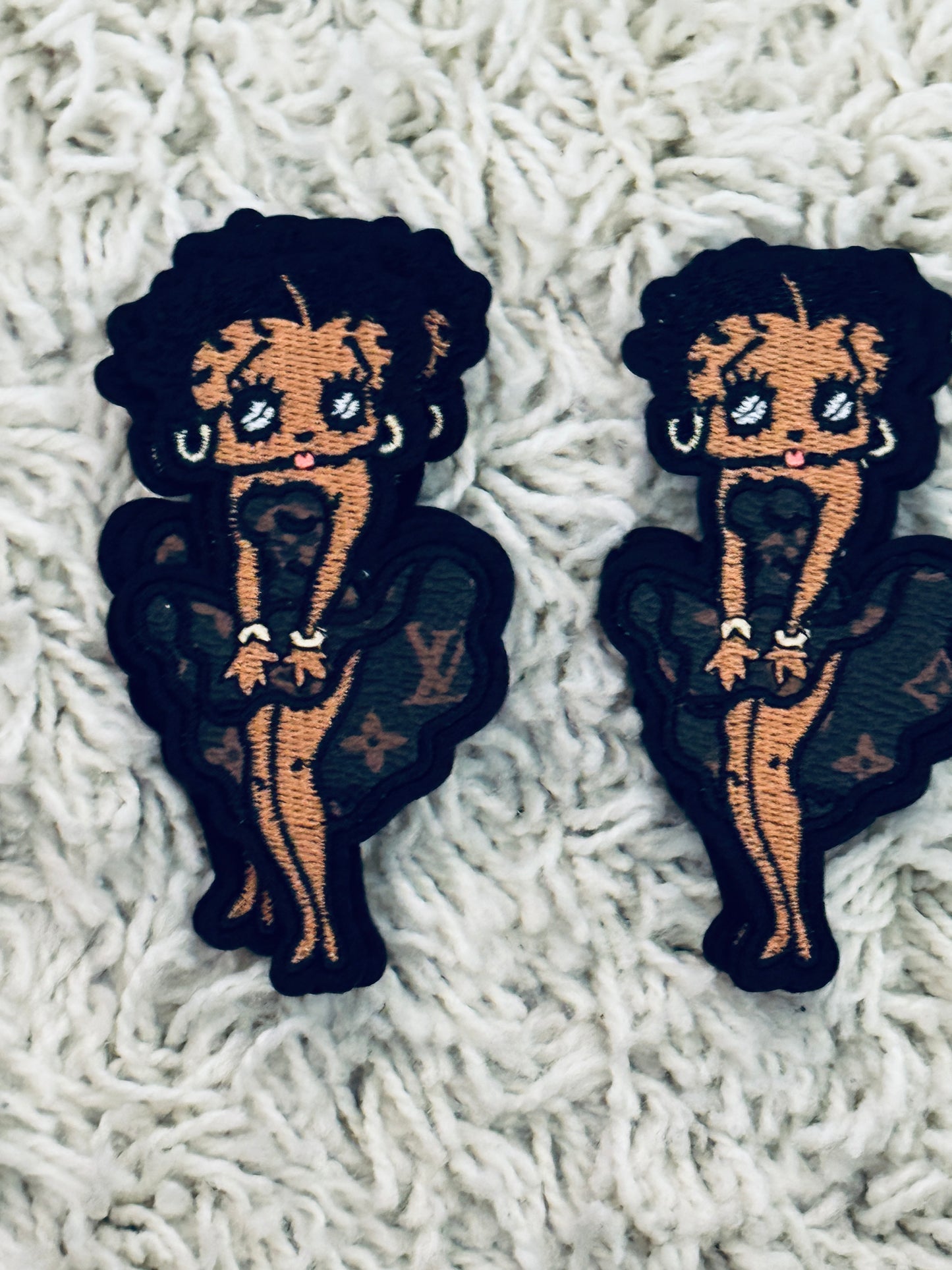 Faux Brown Betty Embroidery Patch