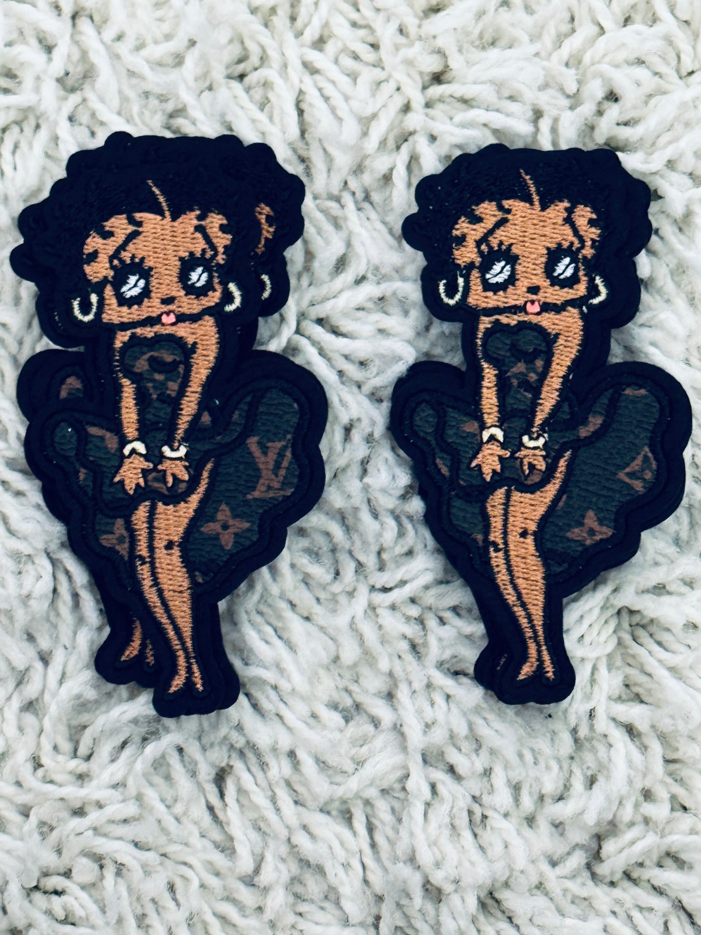 Faux Brown Betty Embroidery Patch