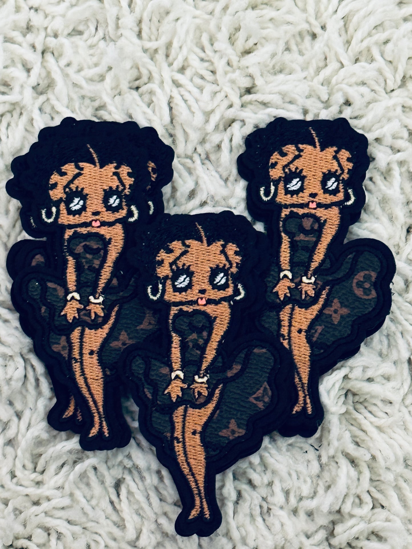 Faux Brown Betty Embroidery Patch