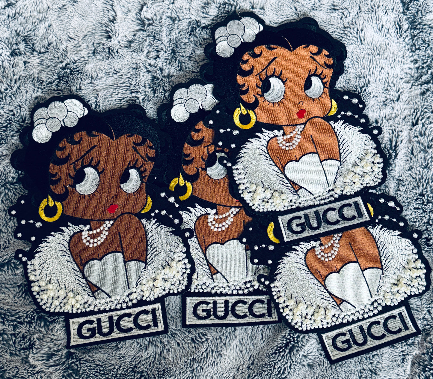 Gucci Betty Inspired embroidery patch with pearl adornment, beauty, fashionista