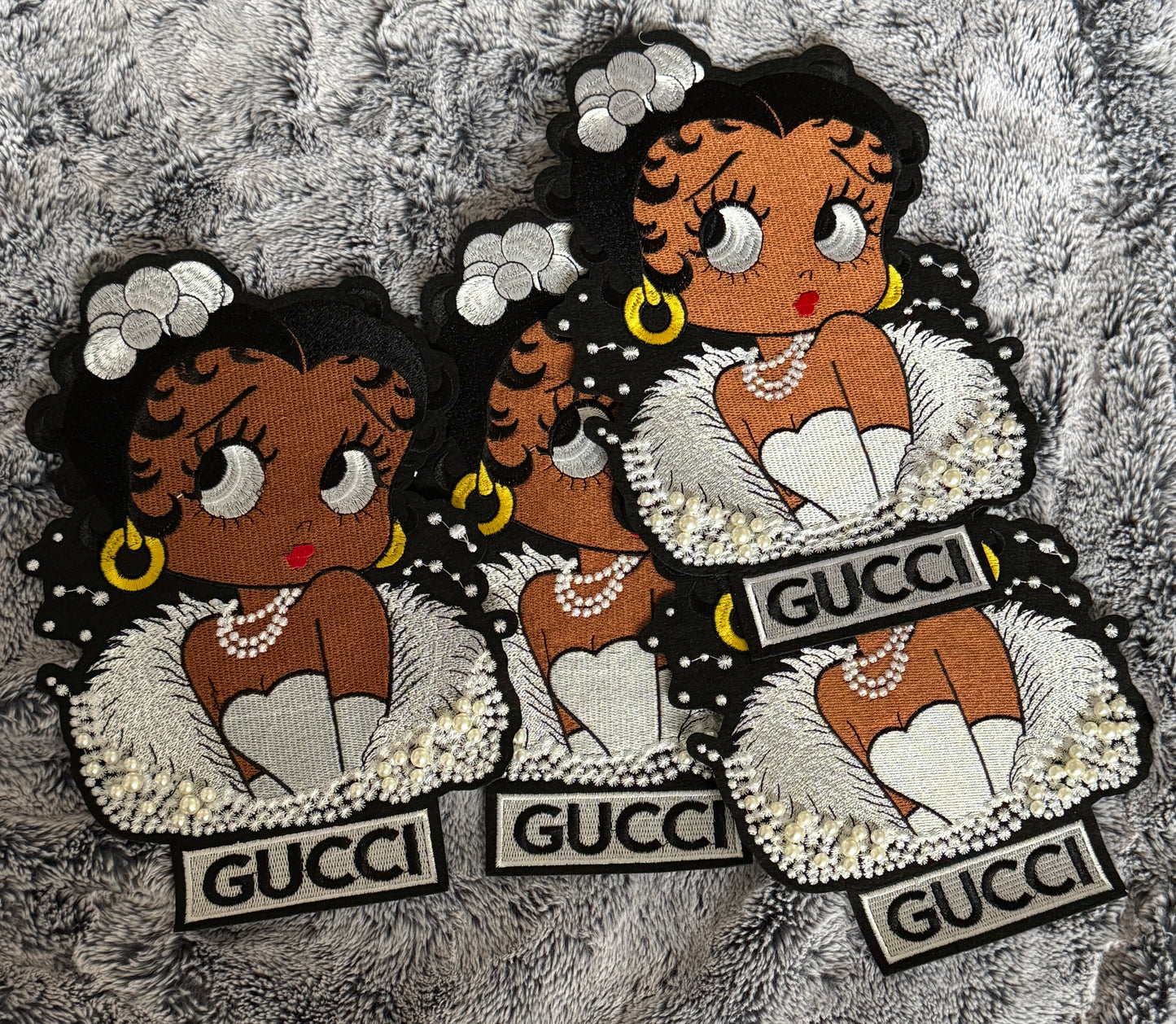 Gucci Betty Inspired embroidery patch with pearl adornment, beauty, fashionista