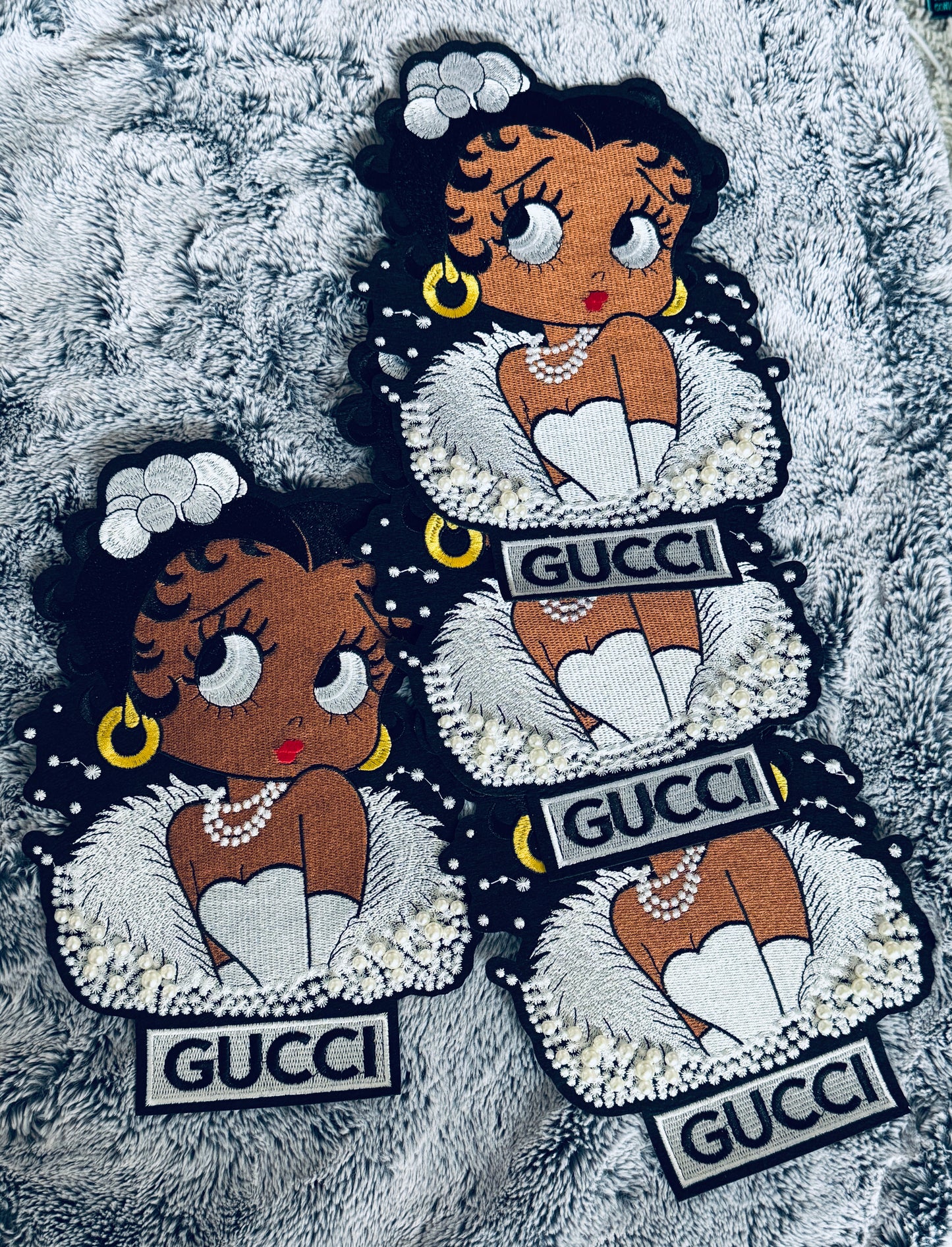 Gucci Betty Inspired embroidery patch with pearl adornment, beauty, fashionista