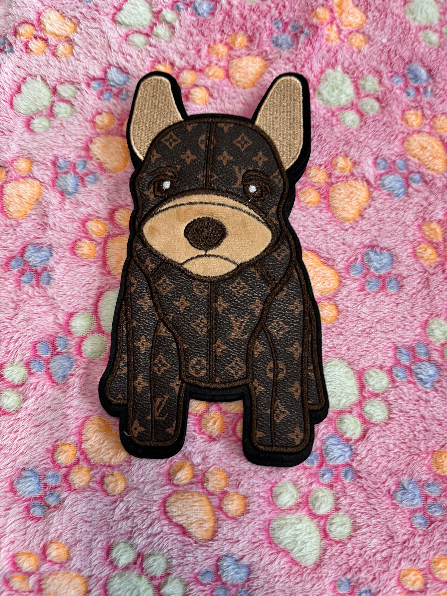 Faux LV Inspired Puppy patch in pink or brown inspired leather
