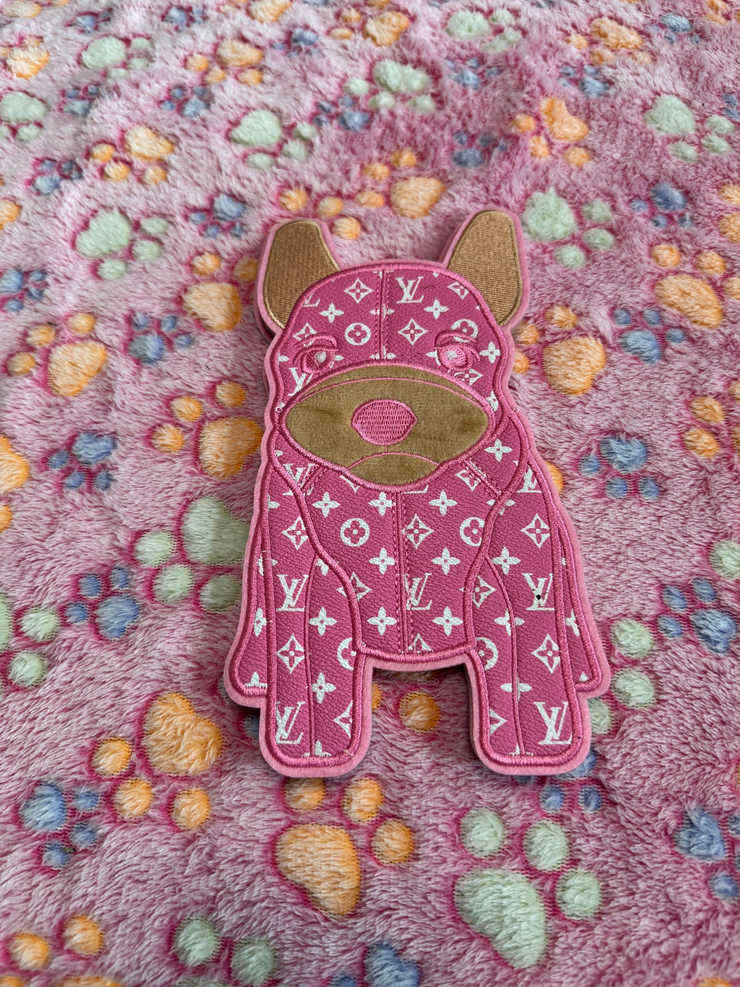 Faux LV Inspired Puppy patch in pink or brown inspired leather