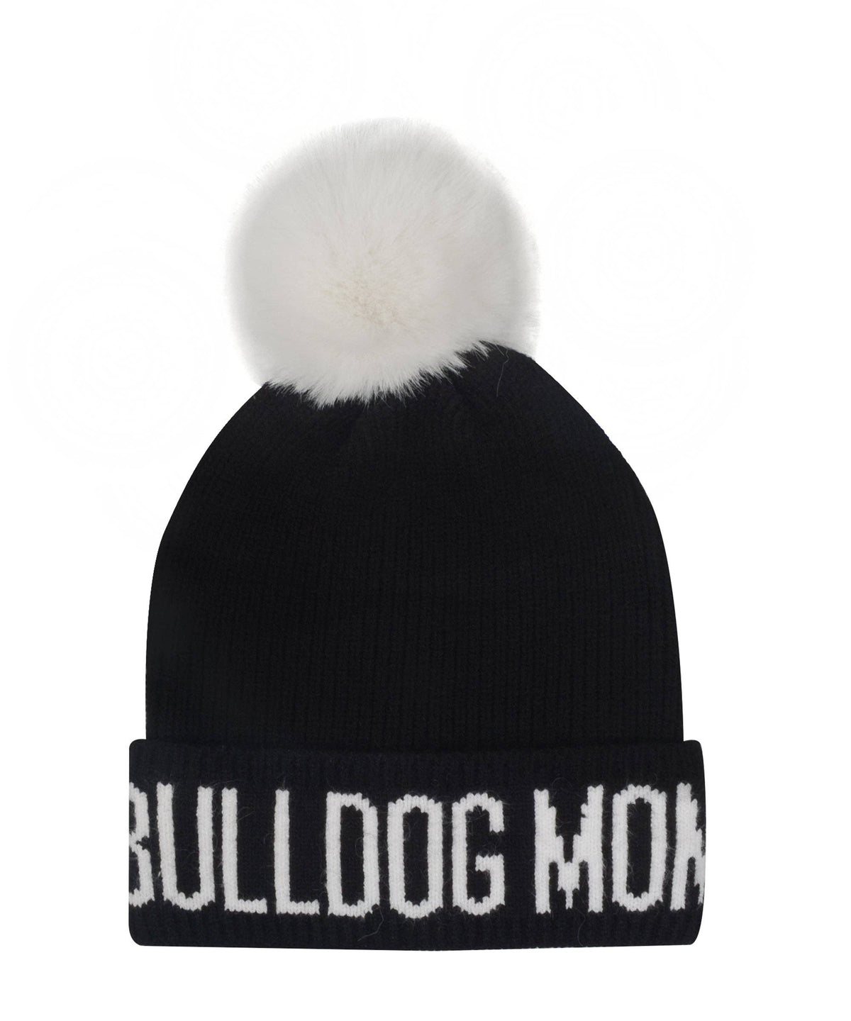 English Bulldog Mom PomPom Knit Beanie | Warm Winter Hat for Bulldog Lovers | HatPhile
