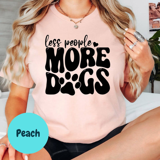 Less People More Dogs Retro Unisex T-Shirt