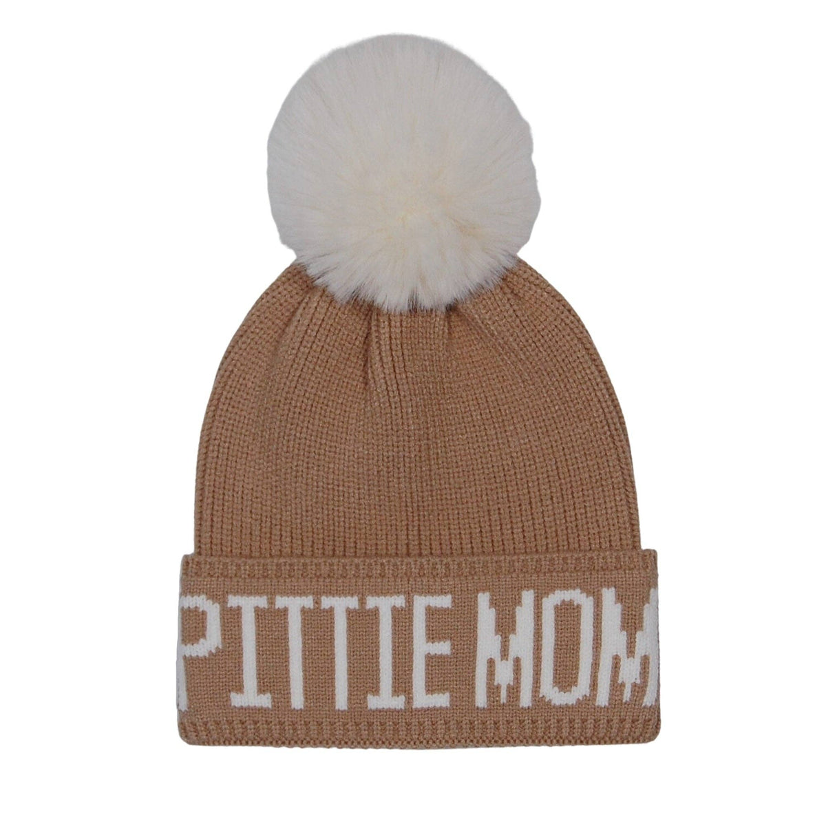 Pittie Mom PomPom Knit Beanie | Warm Winter Hat for Pitbull Lovers | HatPhile