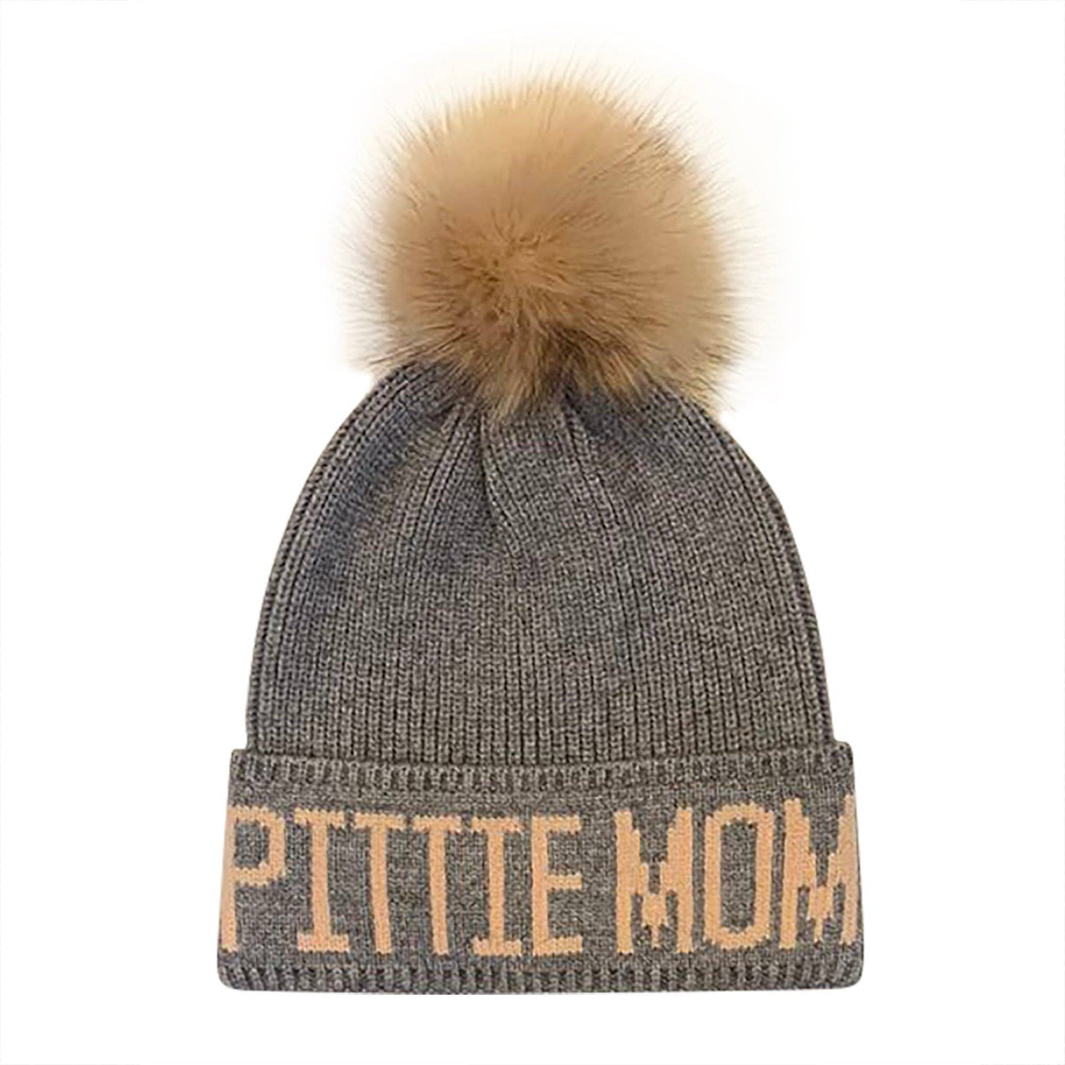 Pittie Mom PomPom Knit Beanie | Warm Winter Hat for Pitbull Lovers | HatPhile