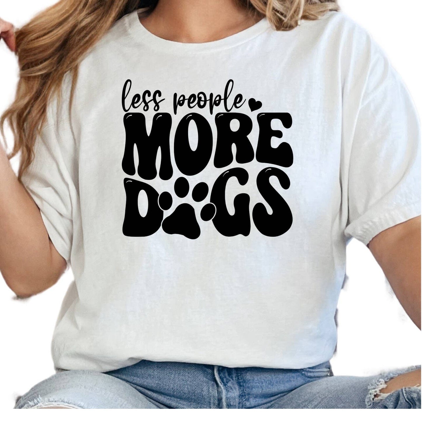 Less People More Dogs Retro Unisex T-Shirt