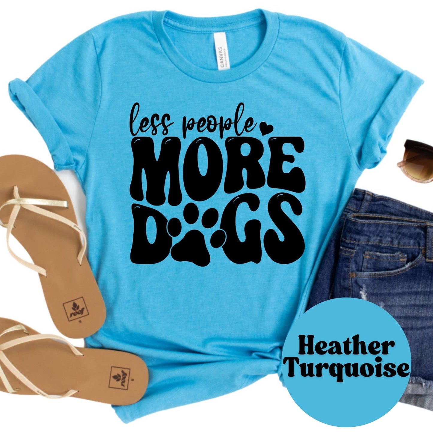 Less People More Dogs Retro Unisex T-Shirt