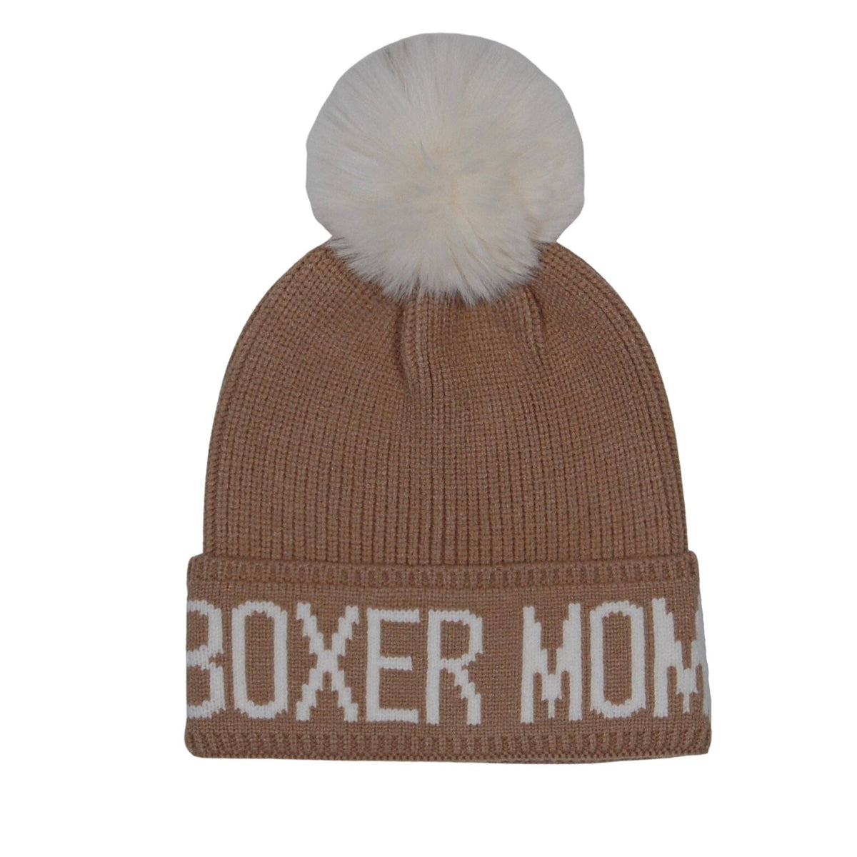 Boxer Mom PomPom Knit Beanie | Warm Winter Hat for Boxer Lovers | HatPhile