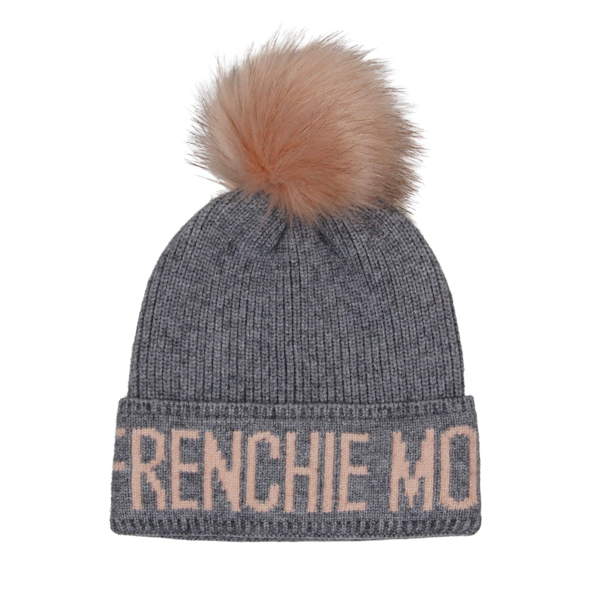 Frenchie Mom PomPom Knit Beanie | Warm Winter Hat for French Bulldog Lovers | HatPhile