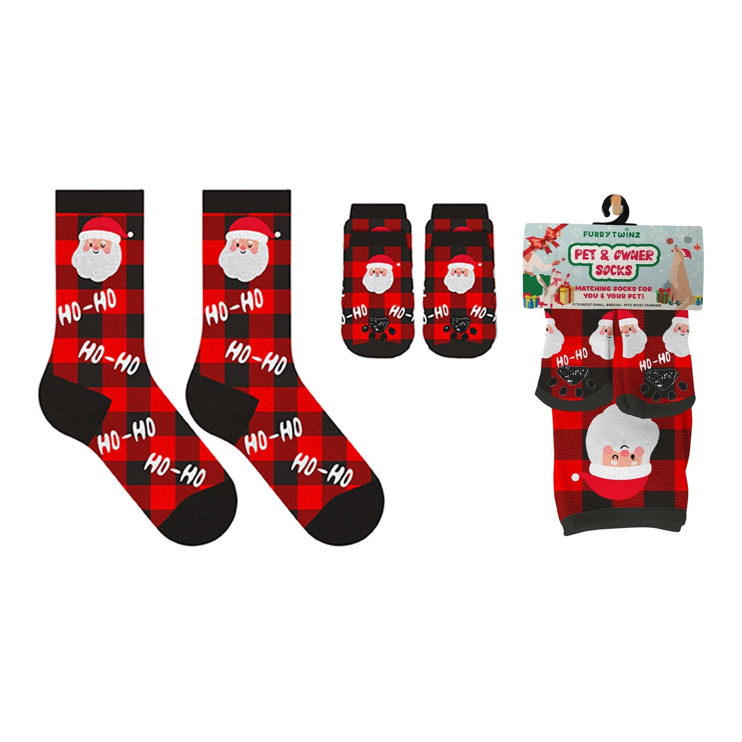 Matching Pet And Owner Fun Socks - CHRISTMAS SANTA