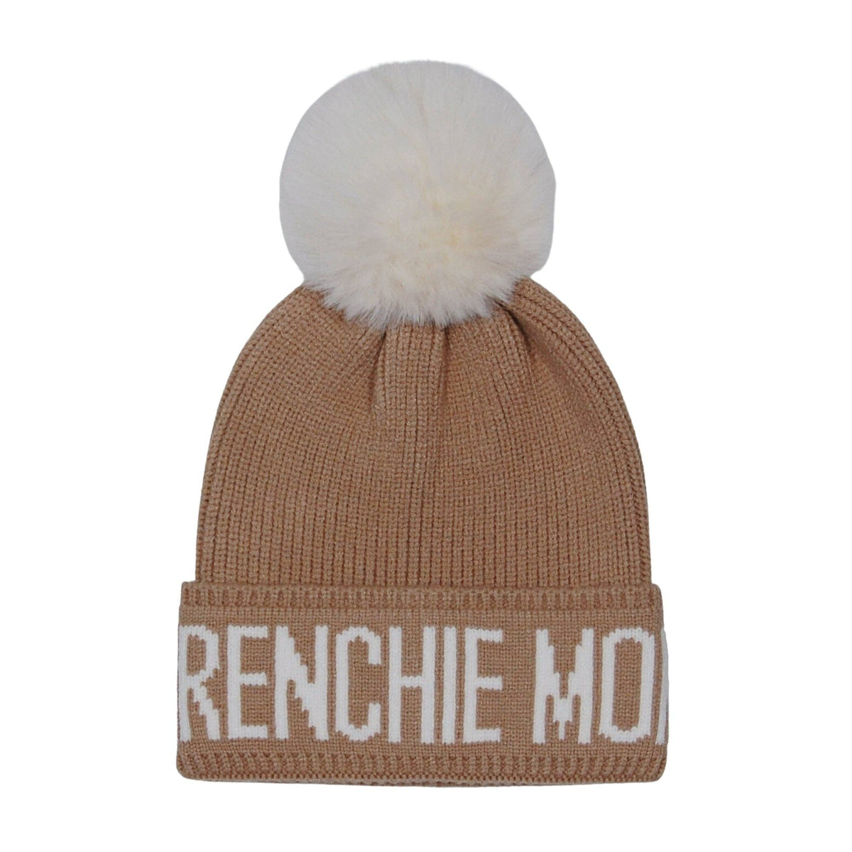 Frenchie Mom PomPom Knit Beanie | Warm Winter Hat for French Bulldog Lovers | HatPhile